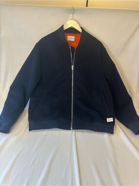 Five Four Navy Bomber Jacket with Orange Lining